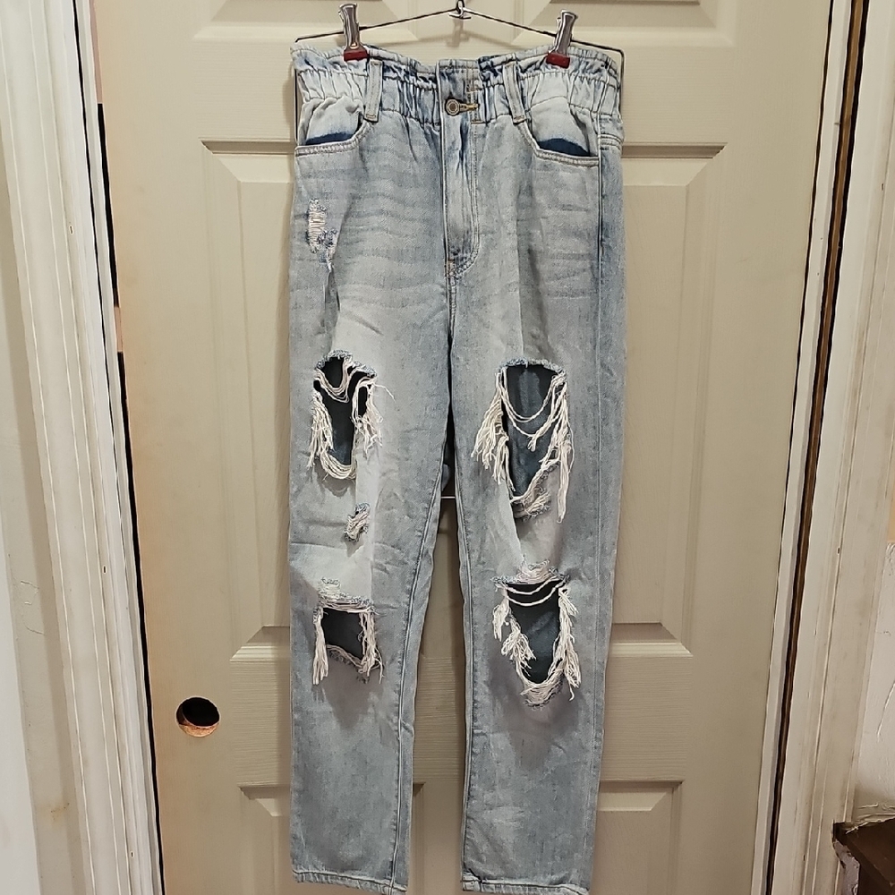 Distressed Light Blue Men's Jeans